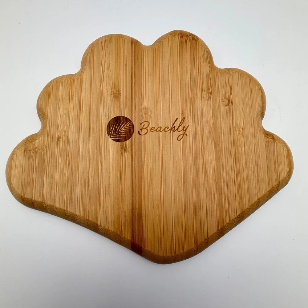 Beachly‎ Bombshell Catchall Tray Bamboo Seashell Jewelry Dish Coastal Decor Bag